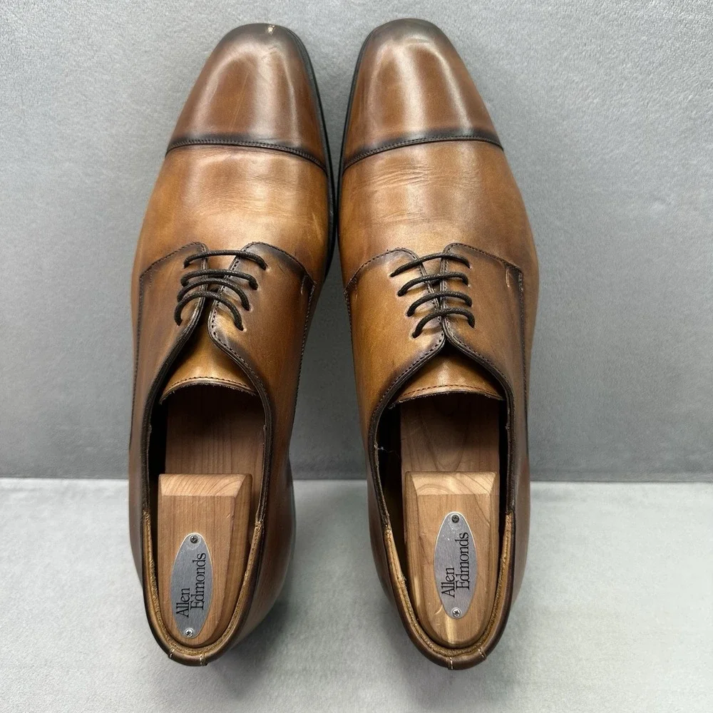 Mezlan Republic Mens Size 111 (M) Cap Toe Oxford Brown Leather Luxury Dress Shoe